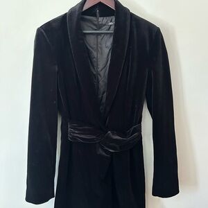 Zara Women's Black Velvet Blazer Dress
